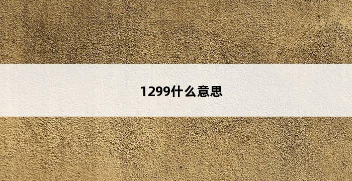 1299什么意思 