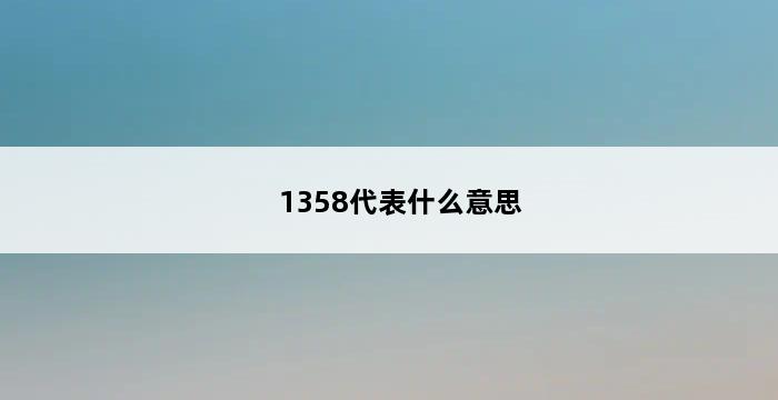 1358代表什么意思 