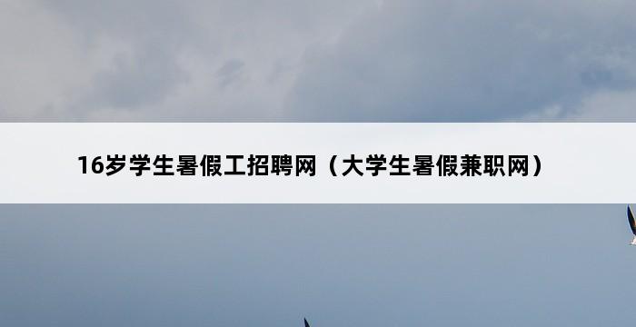 16岁学生暑假工招聘网（大学生暑假兼职网） 