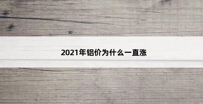 2021年铝价为什么一直涨 