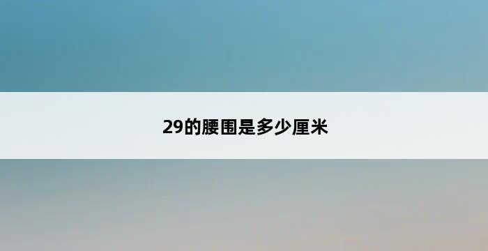 29的腰围是多少厘米 