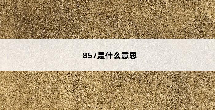 857是什么意思 