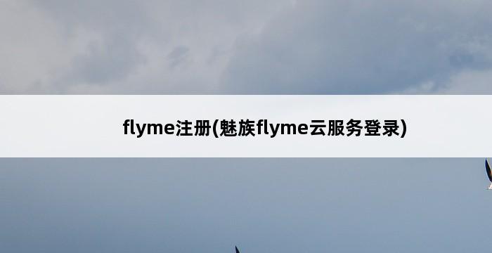 flyme注册(魅族flyme云服务登录) 