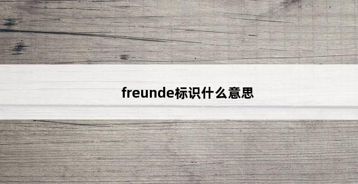 freunde标识什么意思 