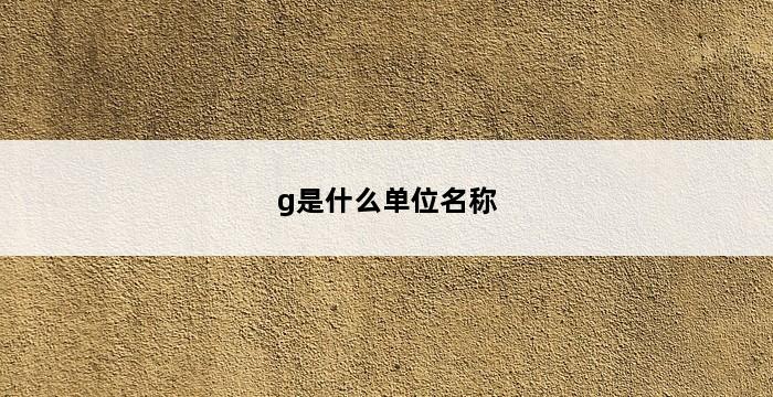 g是什么单位名称 