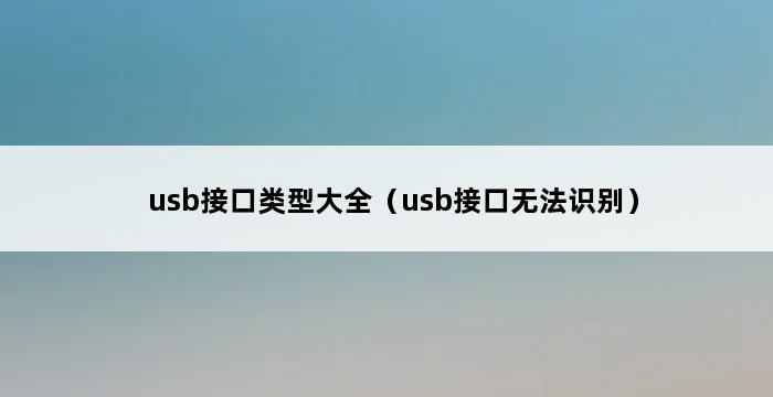 usb接口类型大全（usb接口无法识别） 