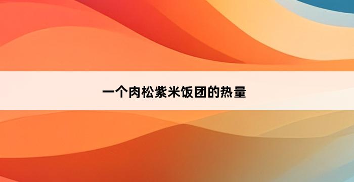 一个肉松紫米饭团的热量 