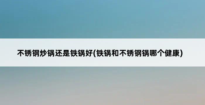 不锈钢炒锅还是铁锅好(铁锅和不锈钢锅哪个健康) 