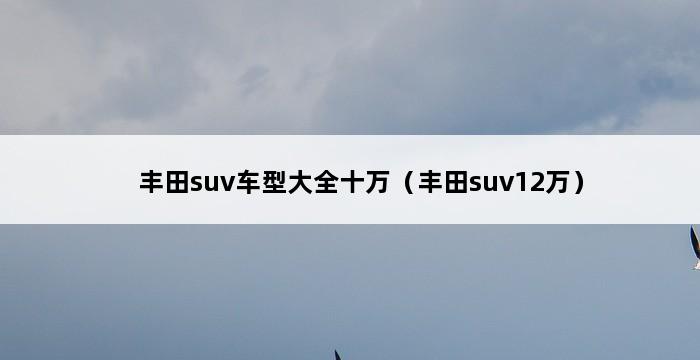 丰田suv车型大全十万（丰田suv12万） 