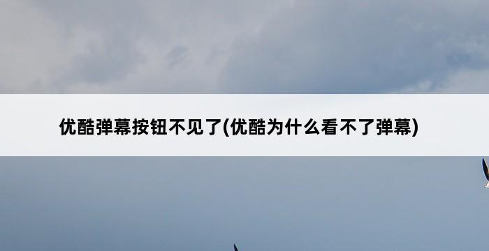 优酷弹幕按钮不见了(优酷为什么看不了弹幕) 