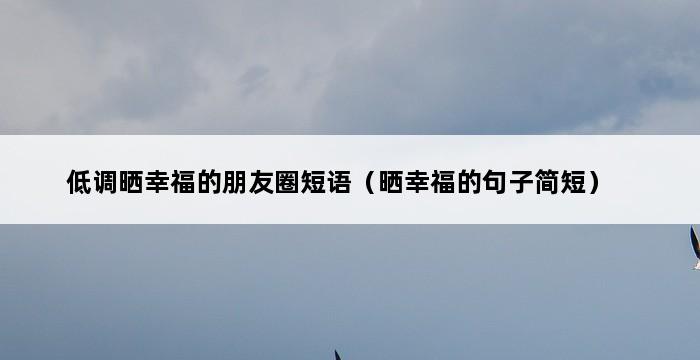 低调晒幸福的朋友圈短语（晒幸福的句子简短） 