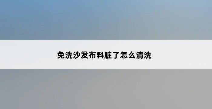 免洗沙发布料脏了怎么清洗 