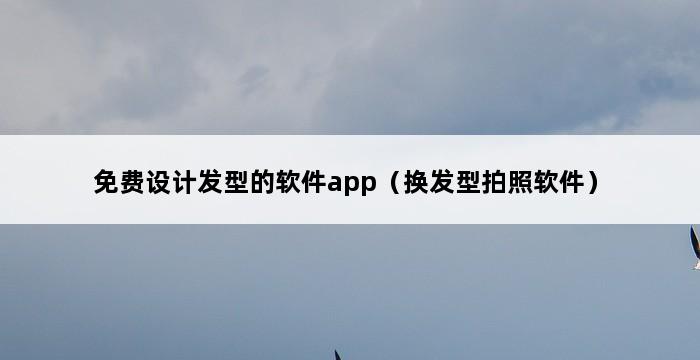 免费设计发型的软件app（换发型拍照软件） 