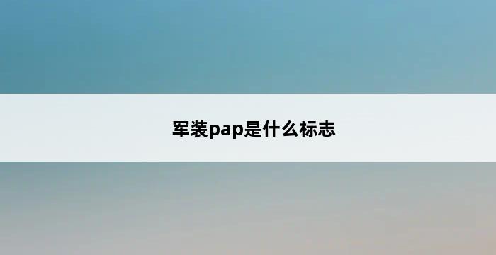 军装pap是什么标志 