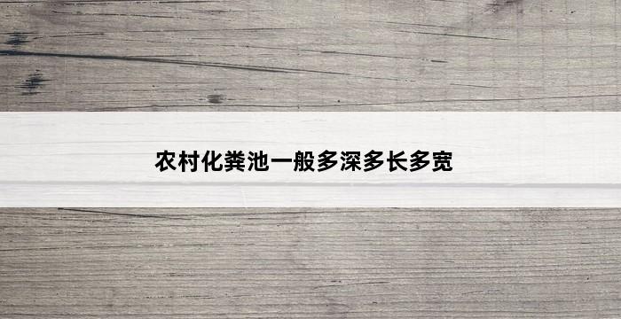 农村化粪池一般多深多长多宽 