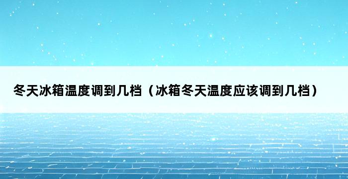 冬天冰箱温度调到几档（冰箱冬天温度应该调到几档） 