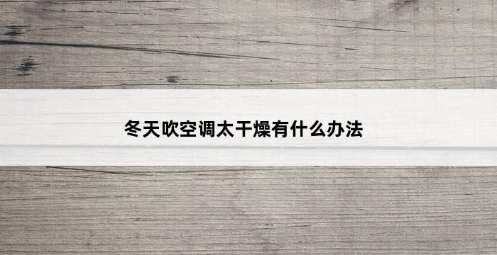 冬天吹空调太干燥有什么办法 