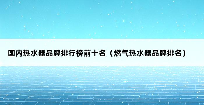 国内热水器品牌排行榜前十名（燃气热水器品牌排名） 