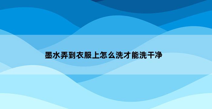 墨水弄到衣服上怎么洗才能洗干净 