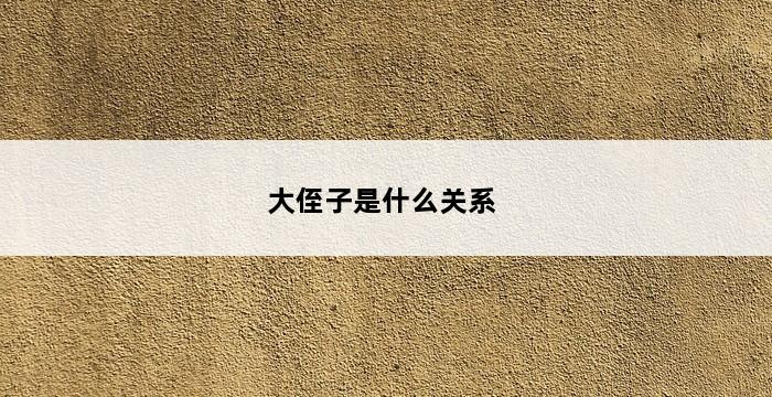 大侄子是什么关系 