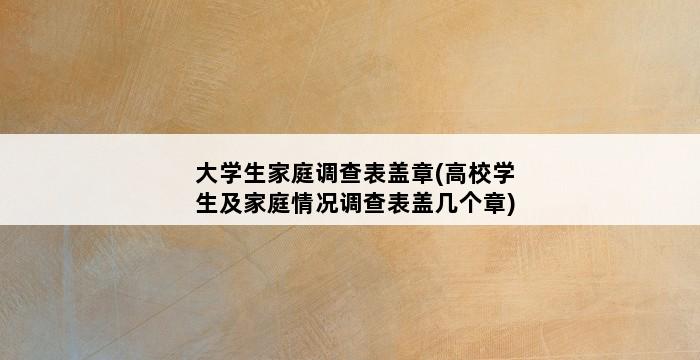 大学生家庭调查表盖章(高校学生及家庭情况调查表盖几个章) 