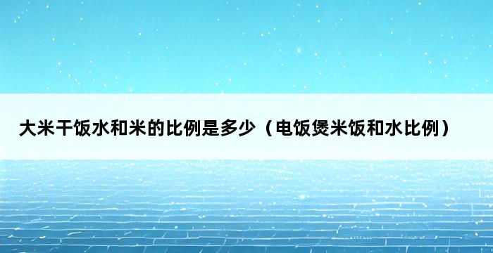 大米干饭水和米的比例是多少（电饭煲米饭和水比例） 