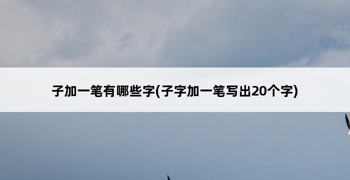 子加一笔有哪些字(子字加一笔写出20个字) 