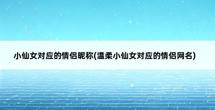 小仙女对应的情侣昵称(温柔小仙女对应的情侣网名) 