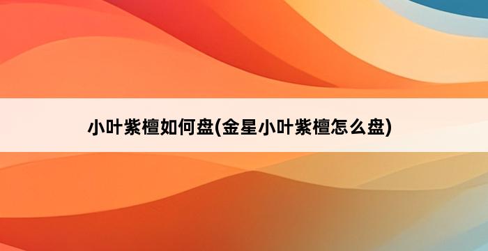 小叶紫檀如何盘(金星小叶紫檀怎么盘) 