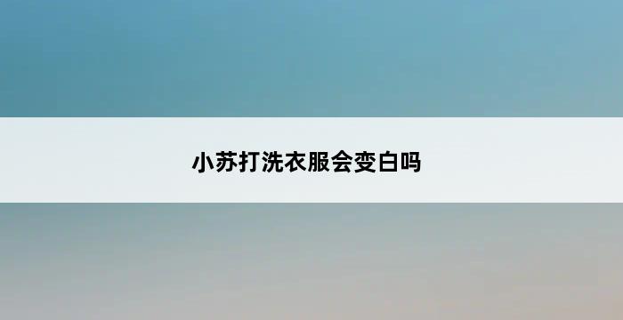 小苏打洗衣服会变白吗 