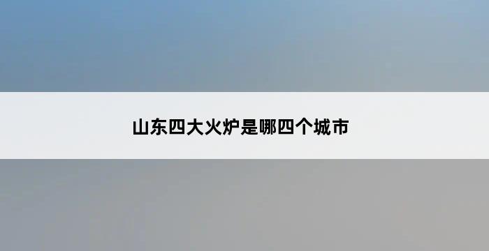 山东四大火炉是哪四个城市 