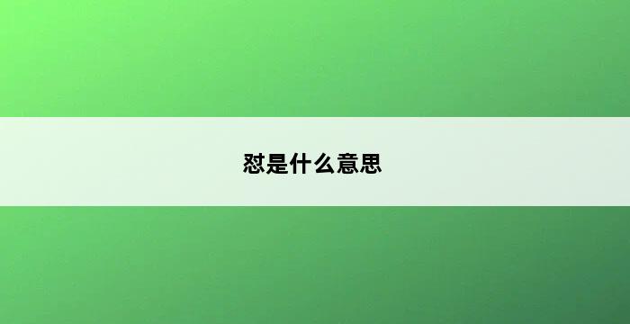 怼是什么意思 