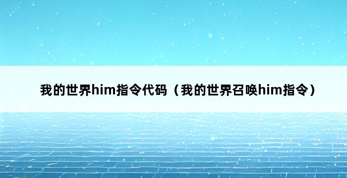 我的世界him指令代码（我的世界召唤him指令） 