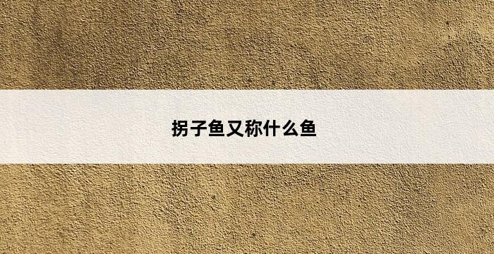 拐子鱼又称什么鱼 