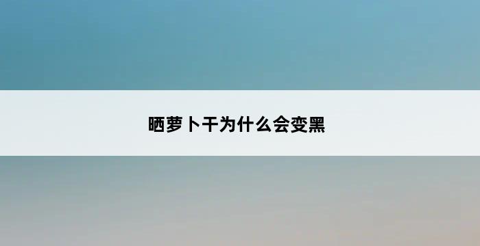 晒萝卜干为什么会变黑 