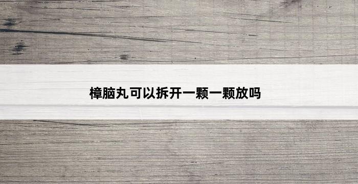 樟脑丸可以拆开一颗一颗放吗 