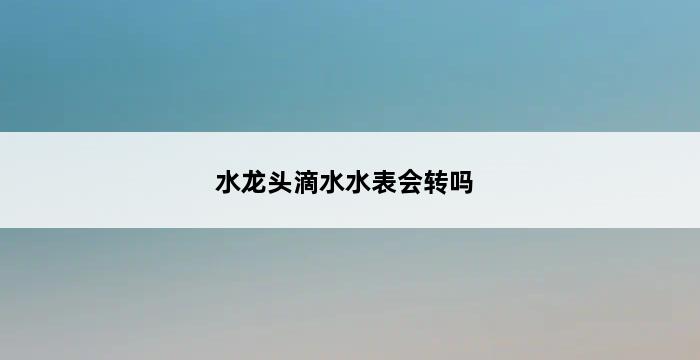 水龙头滴水水表会转吗 