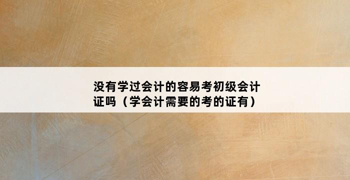 没有学过会计的容易考初级会计证吗（学会计需要的考的证有） 