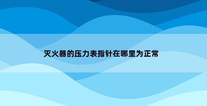 灭火器的压力表指针在哪里为正常 