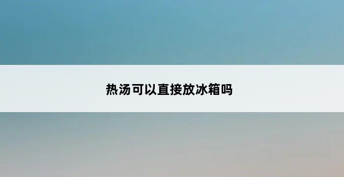 热汤可以直接放冰箱吗 