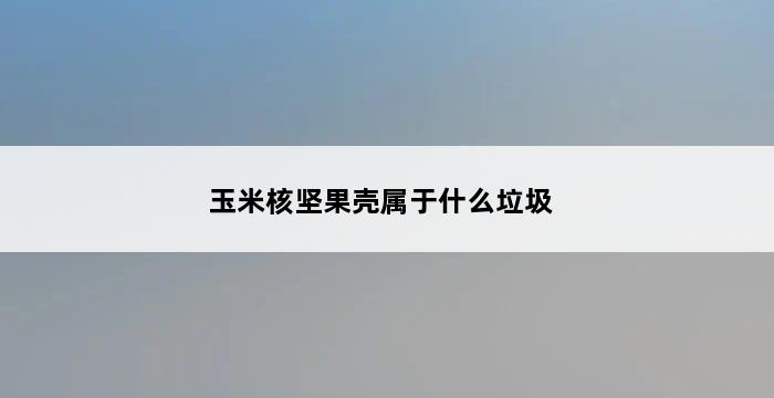 玉米核坚果壳属于什么垃圾 