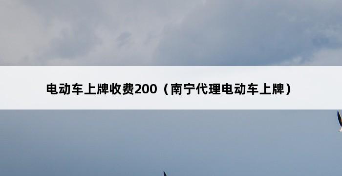 电动车上牌收费200（南宁代理电动车上牌） 