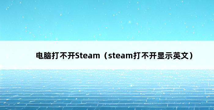 电脑打不开Steam（steam打不开显示英文） 