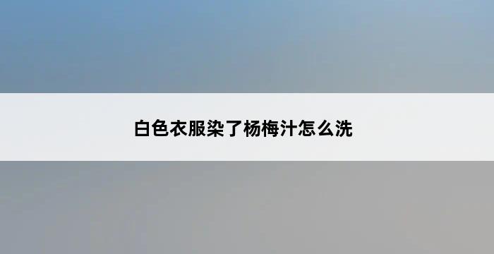 白色衣服染了杨梅汁怎么洗 