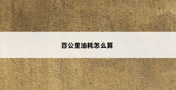 百公里油耗怎么算 