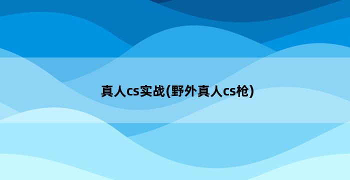 真人cs实战(野外真人cs枪) 