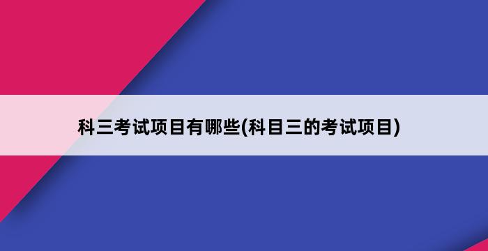 科三考试项目有哪些(科目三的考试项目) 