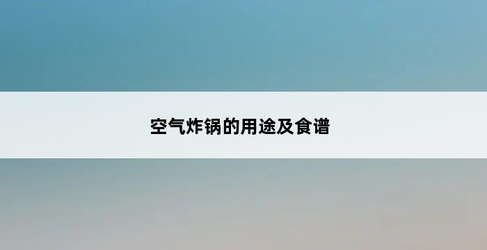 空气炸锅的用途及食谱 