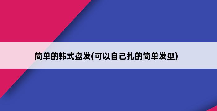 简单的韩式盘发(可以自己扎的简单发型) 