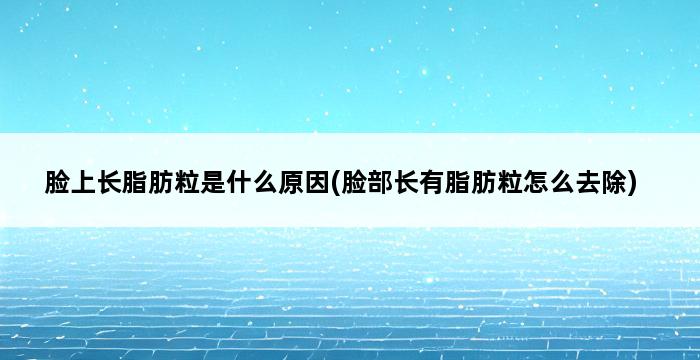 脸上长脂肪粒是什么原因(脸部长有脂肪粒怎么去除) 